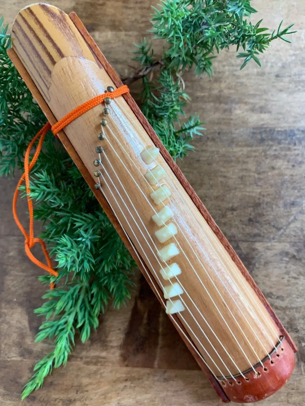Handmade Bamboo Musical Instrument Ornaments – Set of 4 – Vintage